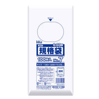 ハウスホールドジャパン ゴミ袋 規格袋 7号 食品検査適合 厚さ0.03mm 100枚入り 透明 349097 1個（取寄品）