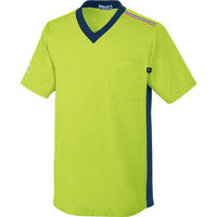 明石スクールユニフォームカンパニー VネックTシャツ ピスタチオ杢×ネイビー杢 S UZL3201-60-S 1枚（直送品）