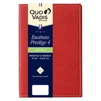２０２３年度４月始まりダイアリー クオバディス ビジネスプレステージ４　クラブ 両面１週間バーチカル レッド 1冊（直送品）