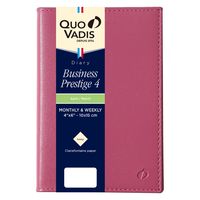 ２０２３年度４月始まりダイアリー クオバディス ビジネスプレステージ４　ソーホー 両面１週間バーチカル ローズ 1冊（直送品）