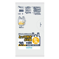 日本サニパック とって付きゴミ袋　半透明　20‐25L　20枚 Y-29 1パック（20枚入）