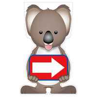 グリーンクロス GCコーンサイン コアラバージョン板のみ 矢印右向き GCSKー18 1枚（直送品）