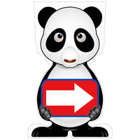 グリーンクロス GCコーンサイン パンダバージョン板のみ 矢印右向き GCSPー18 1枚（直送品）