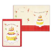 日本ホールマーク グリーティングカード お誕生日祝い オルゴールカード 赤枠バースデーケーキ2 815325 6枚（直送品）