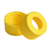 アズワン 飲料水分析用EPAバイアル・VOC/VOA用 穴あきキャップ(黄)100個入 1M24-414Y 1箱(100個)（直送品）
