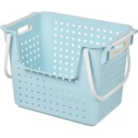 ヒマラヤ化学工業所 ヒマラヤ化学 積重ねワイドバスケット 2075 ブルー 504×345×350 207511 1セット(8個)（直送品）