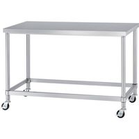 シンコー ステンレス作業台四方枠キャスター付 WZC-9075-800-SU75 1台 269-1163（直送品）