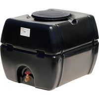 スイコー スーパーローリータンク 600L 黒 (フタ含む) 直付けスリースバルブ25A付 SLT-600 BK+SV25A 1個（直送品）