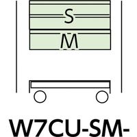 山金工業 ヤマテック スペシャルワゴン 移動式 キャビネット浅型2段×1台、深型1段×1個グリーン W7CU-SM-G 1台 868-3691（直送品）
