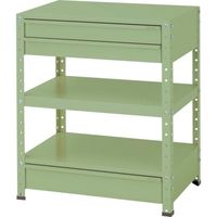 山金工業 ヤマテック スペシャルワゴン 固定式 キャビネット浅型2段×1個、深型1段×1個 ヤマテックグリーン W7-SBM-G 1台（直送品）