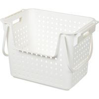ヒマラヤ化学工業所 ヒマラヤ化学 積重ねワイドバスケット 2075 ホワイト 504×345×350 207573 1セット(8個)（直送品）