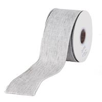 ホワイエ WR FAUX LINEN RIBBON GY 6.3cm 9600053GY 1個（直送品）
