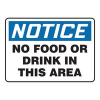 Accuform 警告・注意喚起ラベル(英字)No Food Or Drink In This Area MHSK801VS 1枚（直送品）