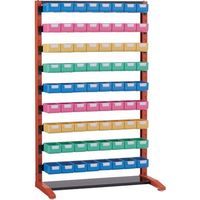 トラスコ中山 TRUSCO UPR型ビンラック 片面 H1450 ビン小黒X24橙・白・緑各16個付 黒 UPR-L1409A-BK 1台（直送品）