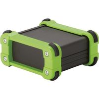 タカチ電機工業 タカチ コーナーガード付アルミケースアルミパネルタイプ ブラック/ライム EXP12-7-9BL 1台 200-8334（直送品）