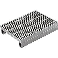 カネソウ スチール製グレーチング 細目滑り止め模様付 かさあげ型 国土交通省型側溝用 クッション付 QXY-KP-5350A 1枚（直送品）