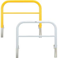 カネソウ 車止め アーチ型 横バー付 スチール製 焼付塗装 脱着式 スチール製蓋 鍵付 Yシリーズ YBW6L15-DL(Y) 1本（直送品）