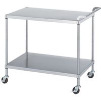 ステンレスワゴン(SUS430) 天地2段タイプ φ75導電ナイロン車 750×450×800 M02-7545-800-NE75_SH（直送品）