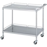 ステンレスワゴン(SUS430) 天地2段タイプ φ75導電ナイロン車 750×600×800 M20-7560-800-NE75_SH（直送品）