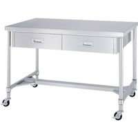 シンコー ステンレス作業台両面引出付H枠キャスター付 WDWHC-12090-800-SU100 1台 324-1419（直送品）