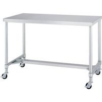 シンコー ステンレス作業台H枠棚キャスター付 WHC-6060-800-SU75 1台 269-1187（直送品）