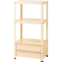 山金工業 ヤマテック スペシャルワゴン 固定式 キャビネット深型1段×2個 ヤマテックアイボリー W6H-BM2-IV 1台（直送品）