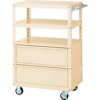 山金工業 ヤマテック スペシャルワゴン 移動式 キャビネット超深型1段×2個 ヤマテックアイボリー W7CUH-BD2-IV 1台（直送品）