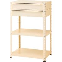 山金工業 ヤマテック スペシャルワゴン 固定式 キャビネット深型1段×2個 ヤマテックアイボリー W7H-M2-IV 1台 868-3708（直送品）