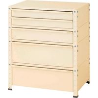 ヤマテック スペシャルワゴン 固定式 キャビネット浅型2段・深型1段×1個、超深型1段×2個 ヤマテックアイボリー W7-SMD2-IV（直送品）