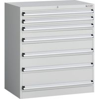 トラスコ中山 TRUSCO VE9S型中量キャビネット 880X550XH1000 引出し7段 ホワイト色 VE9S-1002-W 1台（直送品）