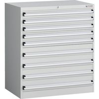 トラスコ中山 TRUSCO VE9S型中量キャビネット 880X550XH1000 引出し9段 ホワイト色 VE9S-1006-W 1台（直送品）