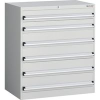 トラスコ中山 TRUSCO VE9S型中量キャビネット 880X550XH1000 引出し6段 ホワイト色 VE9S-1007-W 1台（直送品）