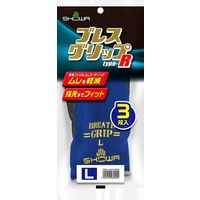 ショーワグローブ ニトリルゴム背抜き手袋 ブレスグリップ typeーR 3双入 Lサイズ ネイビー 1袋 380R-3P 1セット(40袋)（直送品）