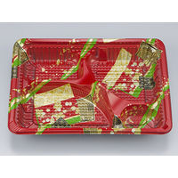 弁当容器　CZ-221-1 彩帯赤本体(N)　600枚(50枚×12) 0128221018585　シーピー化成（直送品）
