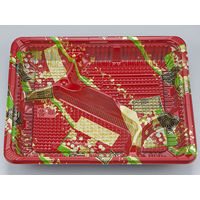 弁当容器　CZ-222 彩帯赤本体(N)　600枚(50枚×12) 0128222008585　シーピー化成（直送品）