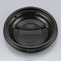 どんぶり容器　TNパイン17-A 黒中皿　600枚(50枚×12) 0250617100523　シーピー化成（直送品）