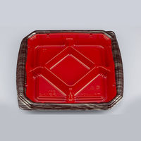 弁当容器　BFN味音(みおん)13-2 銀木赤本体　400枚(50枚×8) 0281013024315　シーピー化成（直送品）