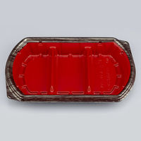 弁当容器　BFN味音(みおん)26-1 銀木赤本体　600枚(50枚×12) 0281026014315　シーピー化成（直送品）