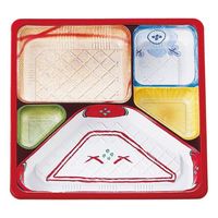 仕出弁当 TSR-BOX70-70(2) 中仕切 柄付 300枚(50枚×6) 2003504 1ケース(300枚入(50枚×6袋))（直送品）