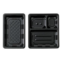仕出弁当 TSR-BOX90-60(3) 中仕切 黒 300枚(50枚×6) 2003520 1ケース(300枚入(50枚×6袋))（直送品）