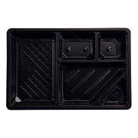 タカギ産業 弁当容器 TSR-90-60(2) 黒 本体 900枚(50枚×18) 2004564 1ケース(900枚入(50枚×18袋))（直送品）