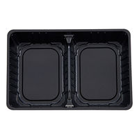 タカギ産業 弁当容器 アジロ弁当 中仕切(1) 黒 600枚(50枚×12) 2005586 1ケース(600枚入(50枚×12袋))（直送品）