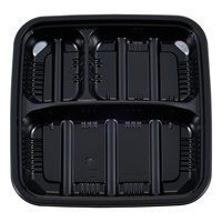 タカギ産業 弁当容器 TSR-180 黒 本体 900枚(50枚×18) 2005612 1ケース(900枚入(50枚×18袋))（直送品）