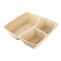 タカギ産業 弁当容器　パルプモールド容器 CS-1000-3 本体　300枚(50枚×6) 7012011（直送品）
