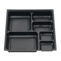 北原産業 弁当容器 中仕切80-80 B-1黒カルプ 300枚(50枚×6) CB-8152 1ケース(300枚入(50枚×6袋))（直送品）