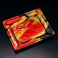 寿司容器　バイオPS 美枠寿司 2-3B せんれい赤　800枚(50枚×16) FAPR253　リスパック（直送品）