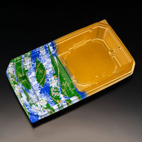 麺セット容器　バイオ 楽麺コンボ 26-15BA きおり青　600枚(50枚×12) RRAI422　リスパック（直送品）