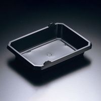 麺セット容器　バイオ 楽麺コンボ 中皿1 黒　1200枚(50枚×24) RRAI460　リスパック（直送品）