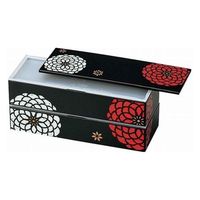 たつみや お弁当箱 HAKOYA 2段 百華 スリムスクエア 560ml 黒 195025 1個（直送品）