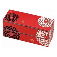 たつみや お弁当箱 HAKOYA 2段 百華 スリムスクエア 560ml 赤 195026 1個（直送品）